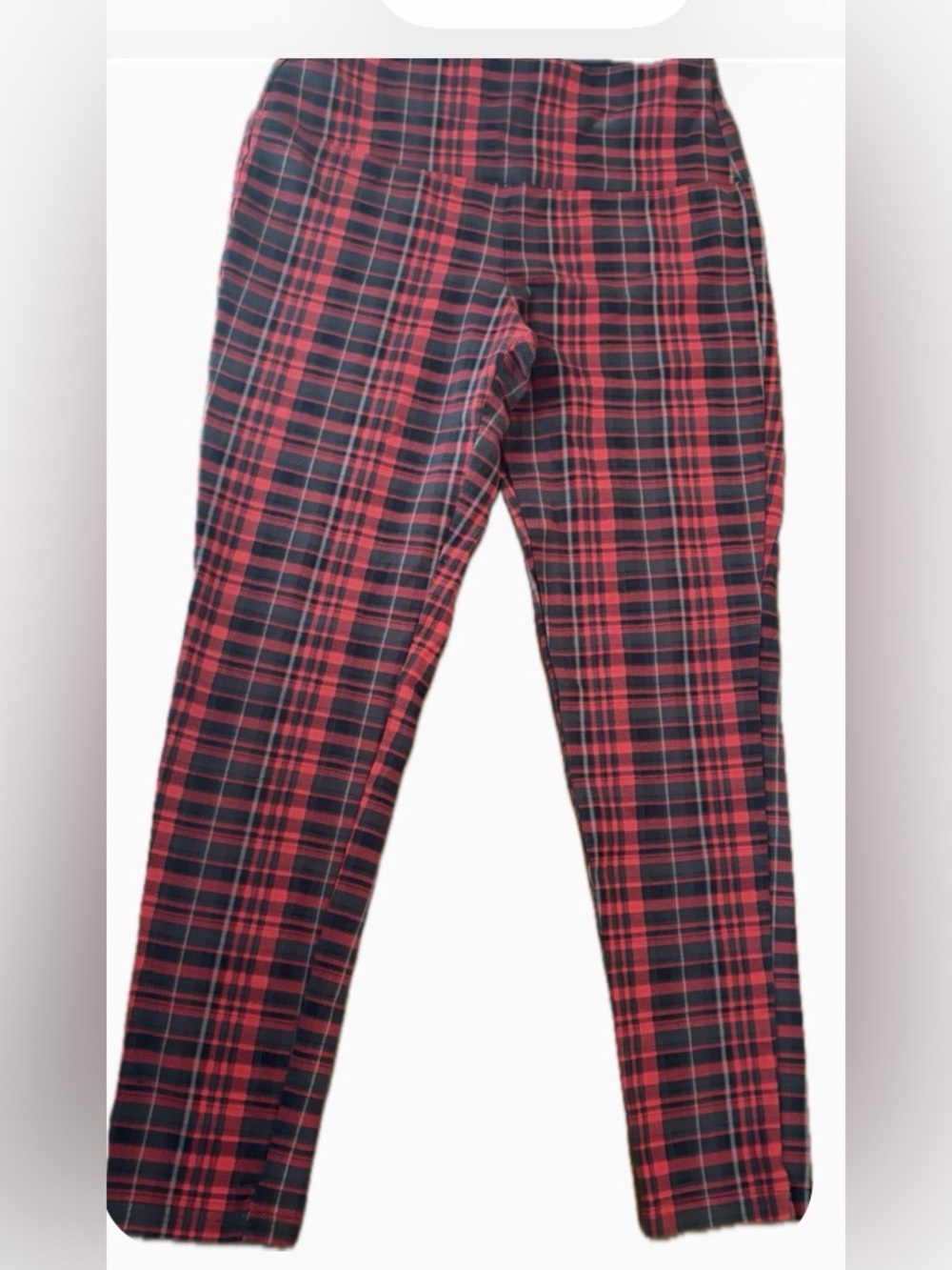 Casablanca Marrakech Red Plaid Stretch Pants Leggings Tartan